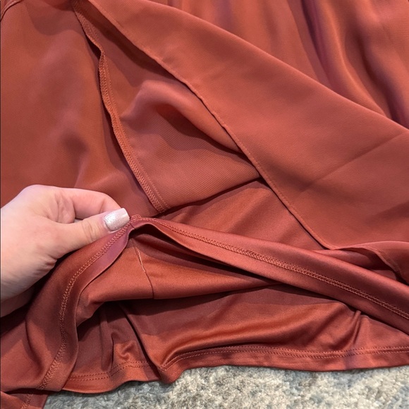 Express Terracotta Ruffle Mini Dress - Picture 6 of 7